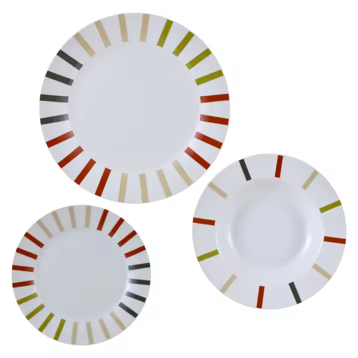 Set 12pc vajilla porcelana safari CASA BENETTON - 1
