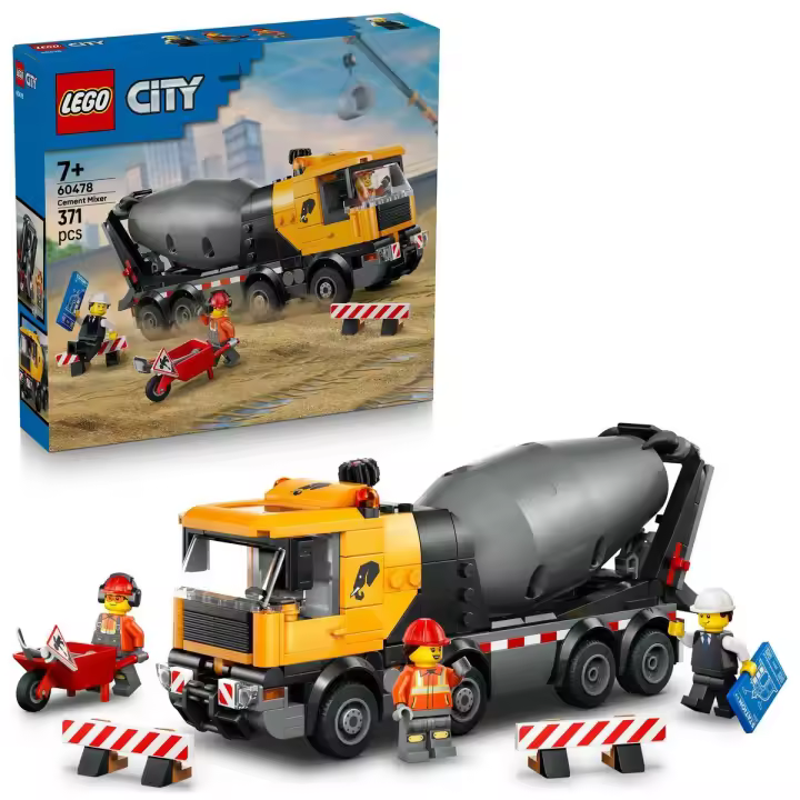 LEGO® 60478 City Hormigonera Gran Camión de Obra de Juguete con Tambor Giratorio y Cabina Basculante para Niñas y Niños de 7 Años o Más - 1