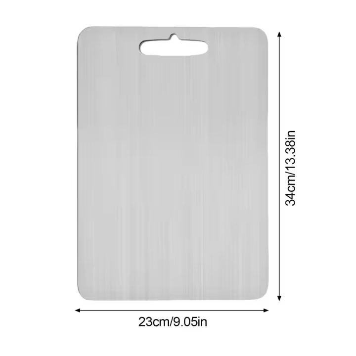 TK Tabla De Corte Doble Cara De Metal Con Agarre Fácil Para Hornear Tabla De Cocina Para Carne Frutas Verduras Herramienta De Cocina Rectangular Material De Titanio - 1