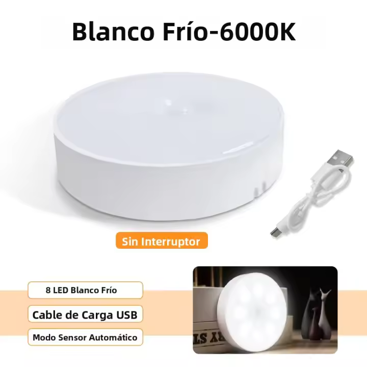 4pcs Luz Nocturna LED Recargable Con Sensor De Movimiento Para Decoración De Pared Dormitorio Cocina Armario Luz Nocturna Para Niños - 1