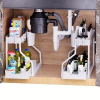 Rack De Almacenamiento Doble Con Cajón Deslizante Para Cocina Organizador De Estante Para Armario De Baño Y Cocina Material ABS - details 2