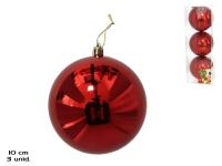 Gerimport Set de 3 Esferas Rojas de Navidad en Caja – Perfectas para Decorar tu Hogar - details 0