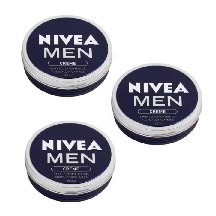 Nivea - Crema hidratante para hombre cara cuerpo y manos con Vitamina E textura ligera absorción rápida pack 3 x 150 ml - 1