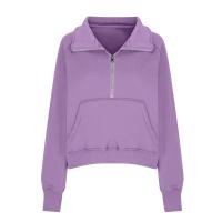 Nueva Sudadera De Mujer Con Capucha Cuello Erguido Otoño Invierno Color Sólido Fleece Manga Larga Bolsillos Cierre Media Pullover Suave - details 79