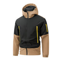 Chaqueta De Hombre Con Collar Stándar Para Otoño Deportiva a Prueba De Viento Con Cierre De Cremallera Y Gorro Caliente Casual Con Varios Bolsillos Ropa De Exterior Para Escalada - details 0