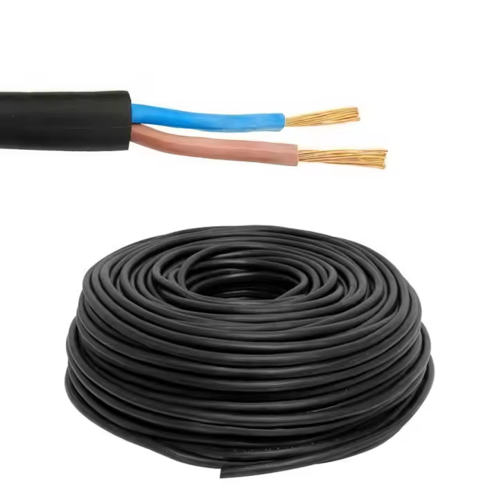 Manguera eléctrica redonda 2x1.5mm² RV-K negra 2G1.5 | Cable negro 2 hilos | 5-20m. Longitud a elegir | Suministros Castro - 1