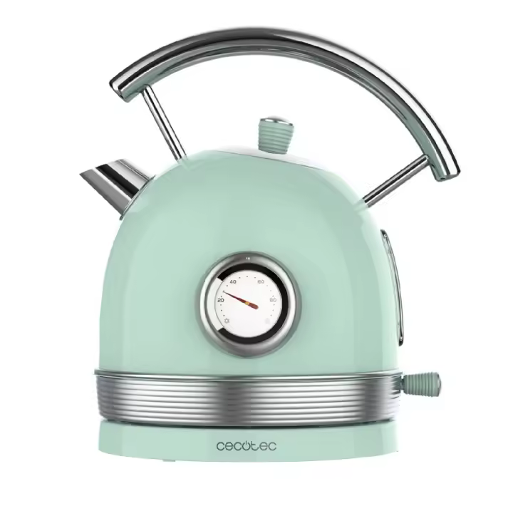 Cecotec Hervidor de Agua Eléctrico ThermoSense 420 Light Green. 1,8 Litros de capacidad, 2200 W, Medidor de Temperatura - 1