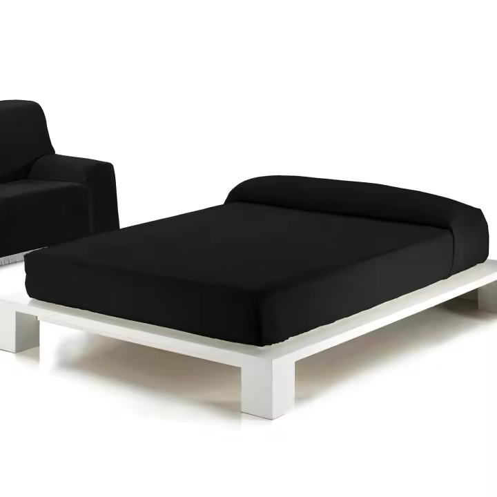 Colcha Multiusos LISA. Funda de Sofá - Tejido 85% Algodón/15% Poliéster - Medida 180x280 cm (Sofá 2 Plazas - Cama 90/105 cm). Color Negro - Sedalinne - 1