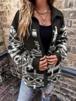 Abrigo De Mujer Con Capucha De Peluche Europeo Y Americano Moda Otoño Invierno Cálido Con Bolsillo Y Cuello En V Estilo Casual - details 0