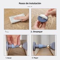 Parador De Puerta Magnético Con Adhesivo De Silicona No Necesita Perforación Soporte De Puerta Para El Hogar Instalación Sin Rastros Blanco/Blanco - details 6