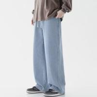Nuevos 2025 Pantalones Vaqueros Casuales Para Hombres Con Pierna Recta Y Larga Estilo Coreano Callejero Con Cierre Elástico - details 4
