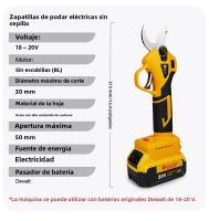 Tijeras Eléctricas De Podar Sin Cable 50mm Para Árboles De Fruta Bonsái Y Jardín Corte De Ramas Compatible Con Batería Dewalt 20V - details 2