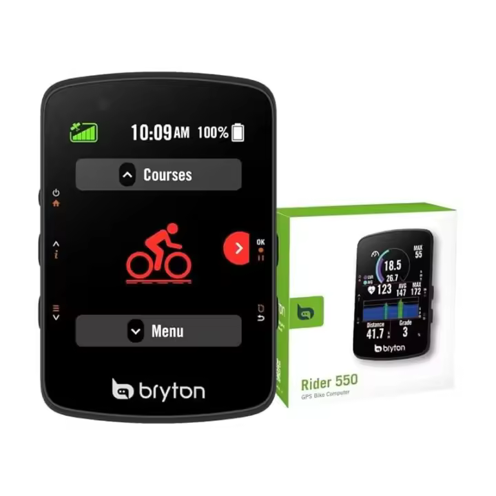 Bryton - Ciclocomputador GPS Rider 550 para ciclismo con pantalla a color de 2,8 pulgadas, 37 horas de batería y compatibilidad ANT+/Bluetooth para entrenamiento inteligente y rutas en tiempo real - 1