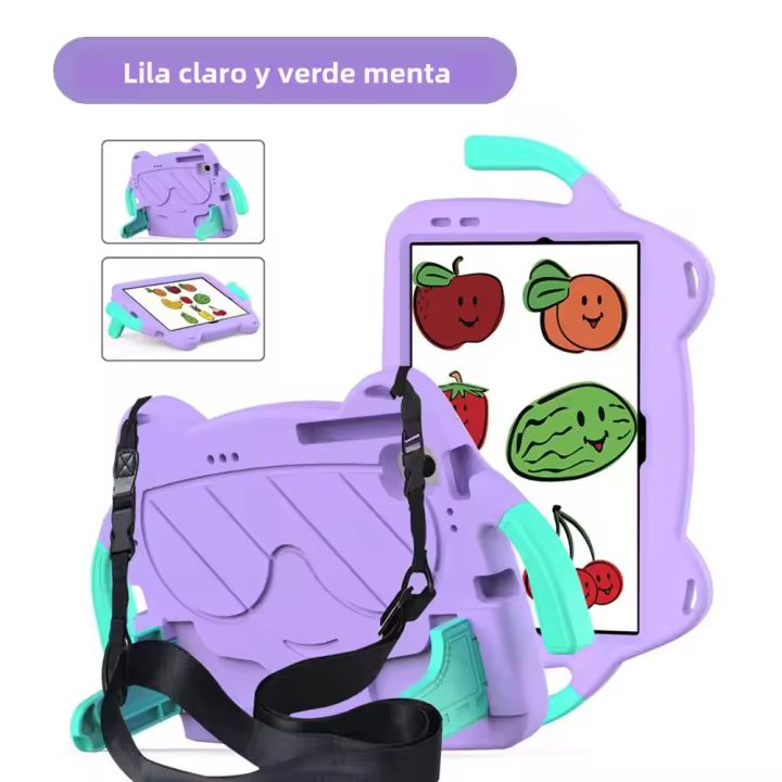 Estuche Protector Para Tableta Samsung Galaxy Tab A9 A11 plus A7 Lite A8 A9 A11 a Prueba De Golpes Y Lavable Con Soporte De Doble Ángulo Y Asa. Adecuado Para Niños. - 1