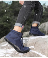 Botas De Invierno Para Hombre Botines De Piel Sintética Con Plush Calentito Suela De Goma Para Senderismo Al Aire Libre Talla 36-46 Pareja - details 6