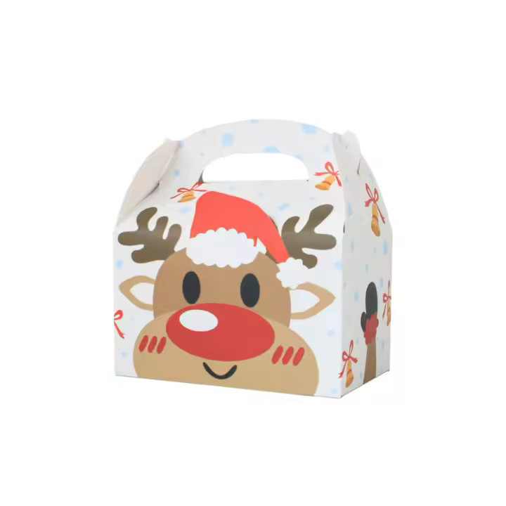 Caja De Regalo De Navidad 4/8/12pcs Papel Kraft Santa Claus Snowman Reindeer Elf Paquete De Galletas Decoración De Fiesta De Año Nuevo - 1