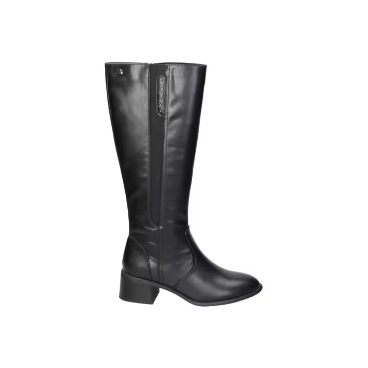 D'ANGELA | Botas de Tacón D'Angela para Mujer – Bota Alta en Color Negro con Cremallera Lateral – Tacón Medio y Cómodo – Estilosas – Versátiles y Combinables – Moda – Modelo DHS29186 - 1