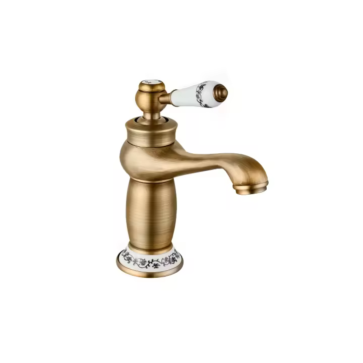 DP GRIFERÍA Grifo Monomando Lavabo Neoclásico - Base Latón, Decoración Ornamental, 3 Acabados - 1