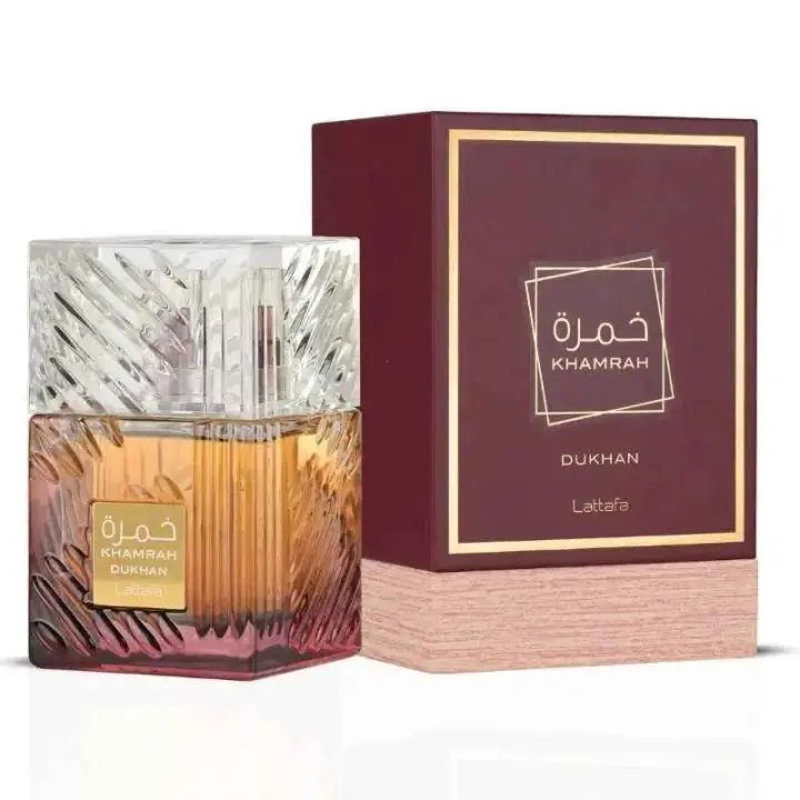 Perfume Khamrah Lattafa 100ml original fragancia árabe unisex dulce especiada duradera eau de parfum con vainilla canela notas orientales lujo regalo ideal - 1