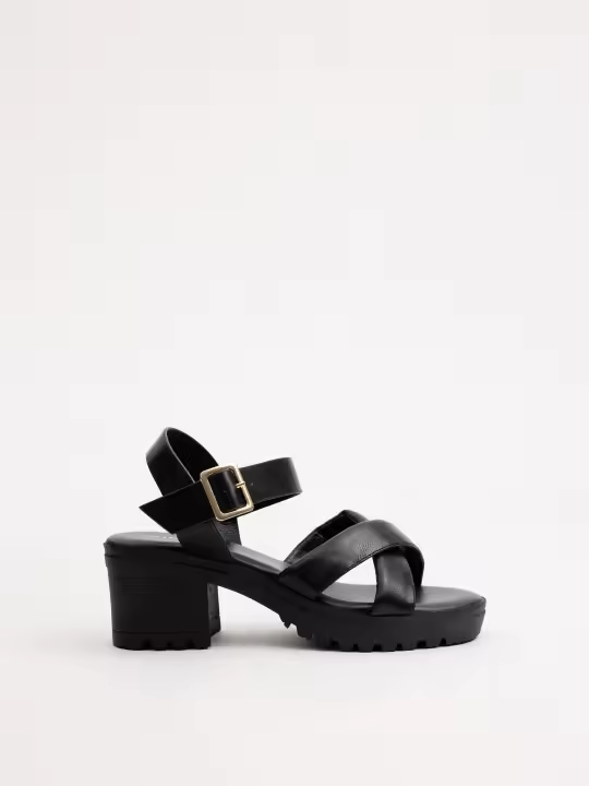 Sandalias de tacón con tiras cruzadas, hebilla ajustable y suela de goma para estilo y comodidad INSIDE - 1