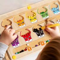 Juegos De Aprendizaje Montessori Con Mágnetes Tablero De Laberinto Juguetes Educativos De Madera Para Niños Edad 3-6 Años Color Cuenta Clasificación - details 13