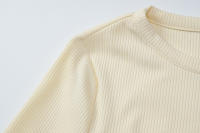 Dulzura Conjunto De Pantalones Casuales De 2 Piezas Suéter De Cuello Redondo Manga Larga Abrigo Sólido Pantalones De Pierna Ancha Clubwear Fiesta - details 8