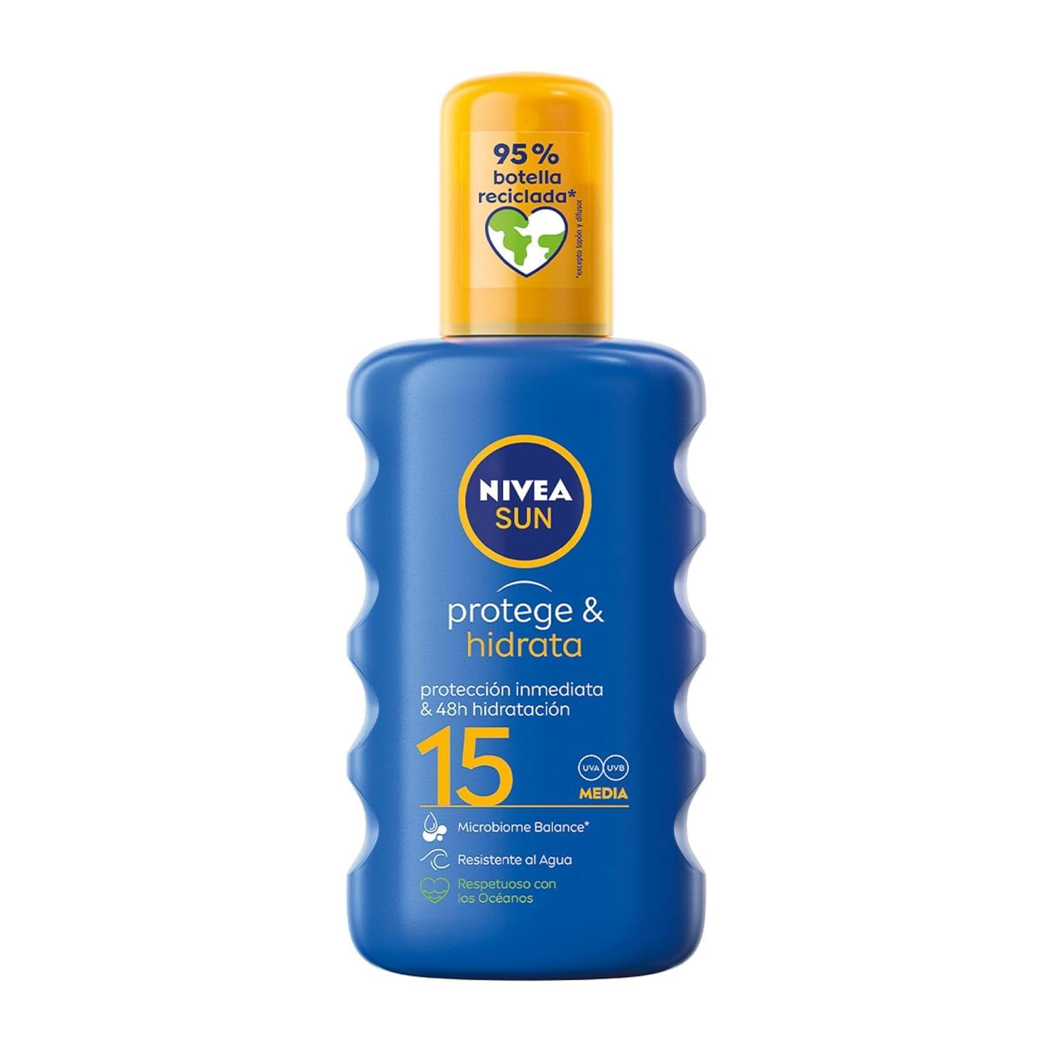 NIVEA SUN Protege & Hidrata loción solar SPF-15 spray 200 ml resistente al agua