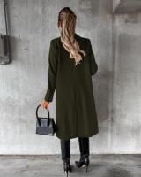 Nueva Chaqueta De Moda Para Mujer 2025 Otoño Invierno Cuello En V Largo Con Bolsillos Doble Botón Estilo Casual Largo (26+ Pulgadas) - details 23