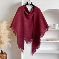 Nueva Bufanda De Lana Mezclada Para Mujer Con Borlas Y Diseño De Triángulo Gruesa Y Cálida Para Otoño E Invierno - details 23