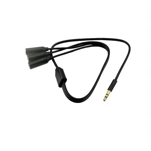CABLEPELADO Cable de Audio Estereo 3X Jack 3.5mm Hembra a 3.5mm 0.50 M Negro - 1