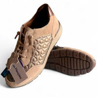 Zapatos Deportivos Mujer Flexpies 327N en Piel Beige con Cordones Elásticos - Cómodos, Ultraligeros y con Plantilla de Memory Foam para Uso Diario - details 2