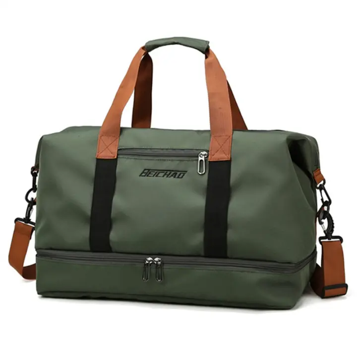 Bolsa De Viaje Y Deportes Para Hombres Y Mujeres Gran Capacidad Impermeable Bolsa De Hombro Seca Y Húmeda Bolsa De Mano Estilo Moda - 1