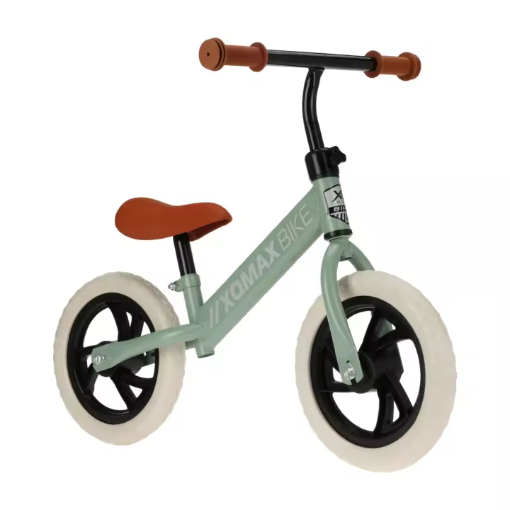 Bicicleta infantil 12'' en Verde mate con sillin ajustable, ruedas EVA en color blanco, soporta max 40Kg - 1