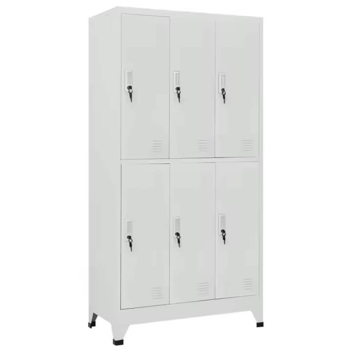 vidaXL Taquilla con 6 compartimentos acero 90x45x180 cm - 1