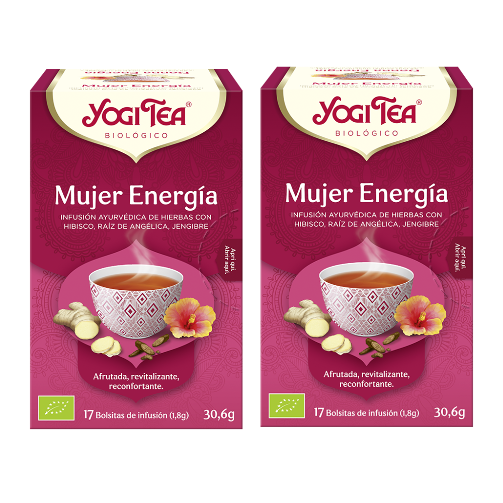 Té Mujer Energía Packs 2 Yoga fácil para purificarse 17 bolsitas de infusión YogiTea