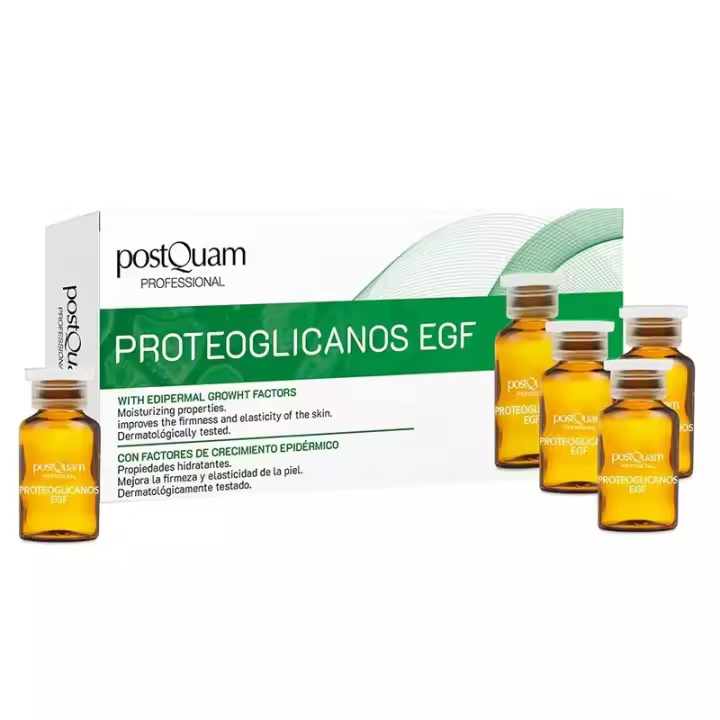 Postquam - Ampollas Faciales Proteoglicanos EGF + Tratamiento Intensivo Antiedad + Regeneración Celular + Firmeza y Elasticidad + Hidratación Profunda + Pack 10 Ampollas de 2 ml - 1