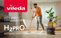 Vileda H2PrO Spin Sistema de Mopa, Doble Cámara de Separación de Agua, Escurrido sin Esfuerzo, Limpieza con Microfibra, Manos Libres, Diseño Ergonómico - details 0