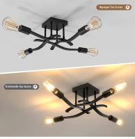 Iluminación De Techo Moderna Y Minimalista Nordic Para Dormitorio Sala De Estar Comedor Creativa Y Retro Lámpara LED Sin Control Inteligente Material De Hierro - details 3