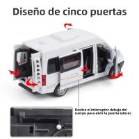 Modelo De Coche De Negocios RV En Escala 1/32 Con Sonido Luz Y Función Retroceso Juguete De Colección Duradero Para Niños Y Adultos - details 6