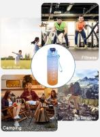 Botella Deportiva De 750ml Color Cambiante Y Neblinosa Arcoíris Con Tapa De Taza Y Tiras De Agua Para Adultos Material Plástico Resistente Al Calor - details 4