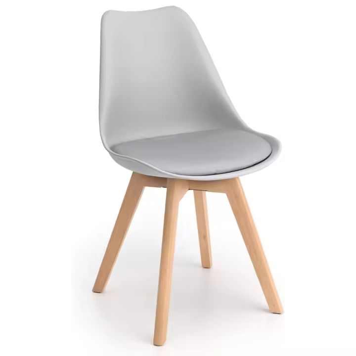 ORION91oficial® - Silla SIRIO Color Gris Claro Asiento Polipropileno y Patas Haya (81x48x54 cm) Estilo Escandinavo, Comedor, Hostelería, Oficina, Salón, Teletrabajo, Cocina - spaziOrion91 - 1
