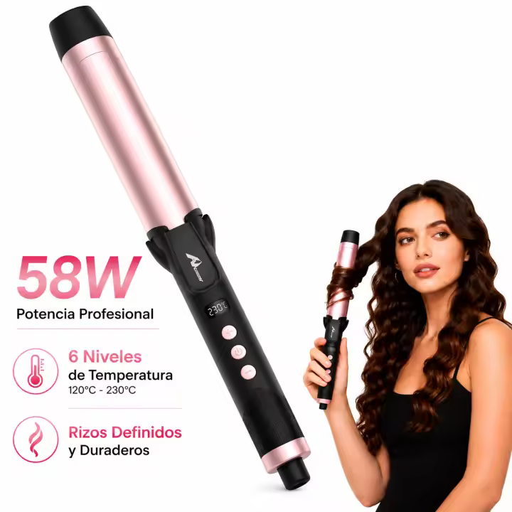 Home-Rizador de Pelo Profesional 58W con 6 Niveles de Temperatura ,110v-240v - 1