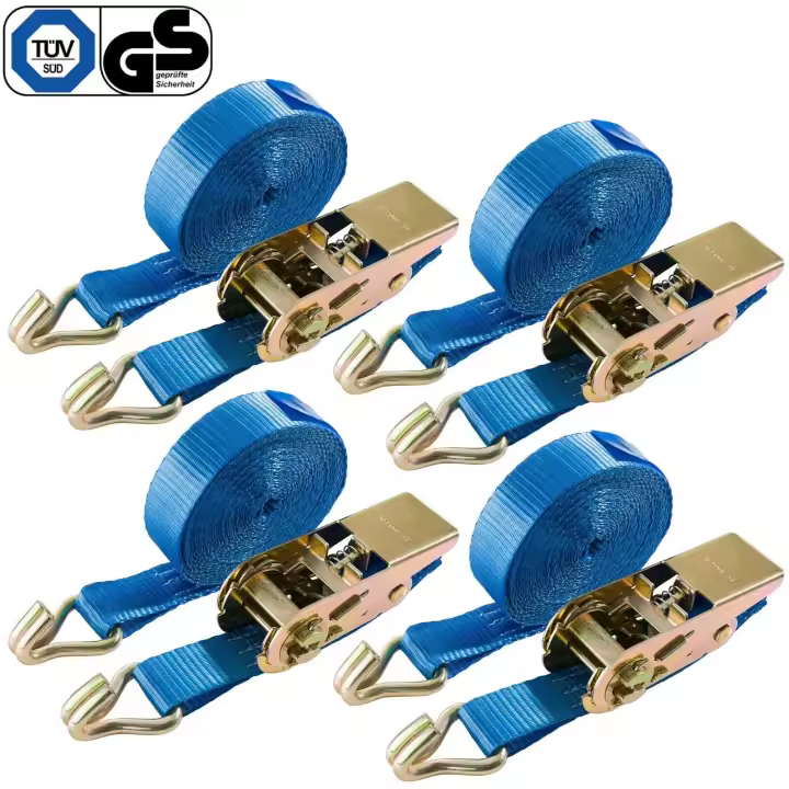 AREBOS 4 x Correas tensoras 2 uds.con ganchos Correas tensoras trinquete 6m , 800 kg - 1