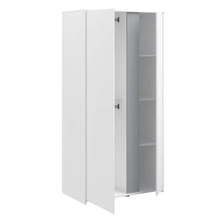 Miroytengo Armario Juvenil Germain 2 Puertas, 90cm en Blanco Mate y Gris, Melamina Moderno y Funcional - 1