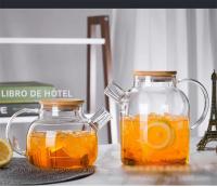 Tetera De Vidrio 1/1.8L Con Tapa De Bambú Transparente Resistente Al Calor Jarrón De Agua Fría Para El Hogar Kettle De Puer - details 4