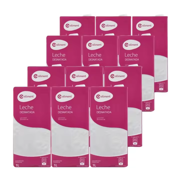 Leche desnatada Coaliment 1 litro pack 12 bricks - 1