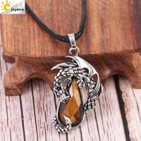 Collar De Hombre Y Mujer Con Colgante De Dragón Hechizo Natural Piedra Facetada Amatista Cristal Rosa Obsidiana Negra Joyería Vintage - details 17