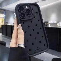 Funda De Teléfono Negra Con Patrón De Puntos Para iPhone 17 16 pro Max 16E 15 14 13 12 11 XS X XR 6 7 8 plus Material TPU Suave Y Antigolpes - details 3