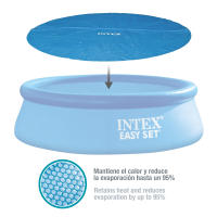 INTEX - Cobertor solar piscinas Easy Set/Metal Frame Ø305 cm, fabricado con polietileno y de 110 gr/m2 de espesor. tiene agujeros de drenaje para el agua de lluvia. peso del cobertor: 1,1 kg - details 4