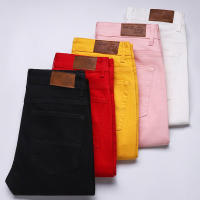 Nuevos Jeans Amarillos Rojos Y Blancos De Alta Calidad Para Hombres Cintura Alta Pantalones Casuales De Denuedo Clásicos De Marca 2024 Primavera Otoño - details 1